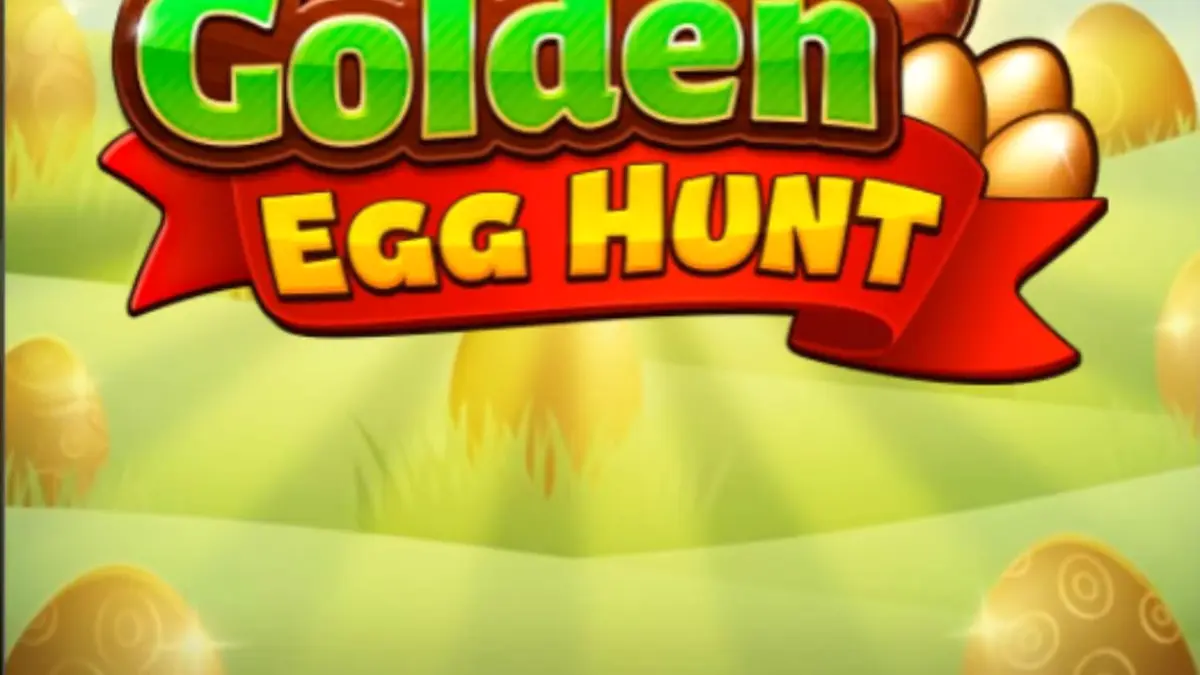 Pemandangan padang rumput musim semi yang cerah dalam slot Golden Egg Hunt